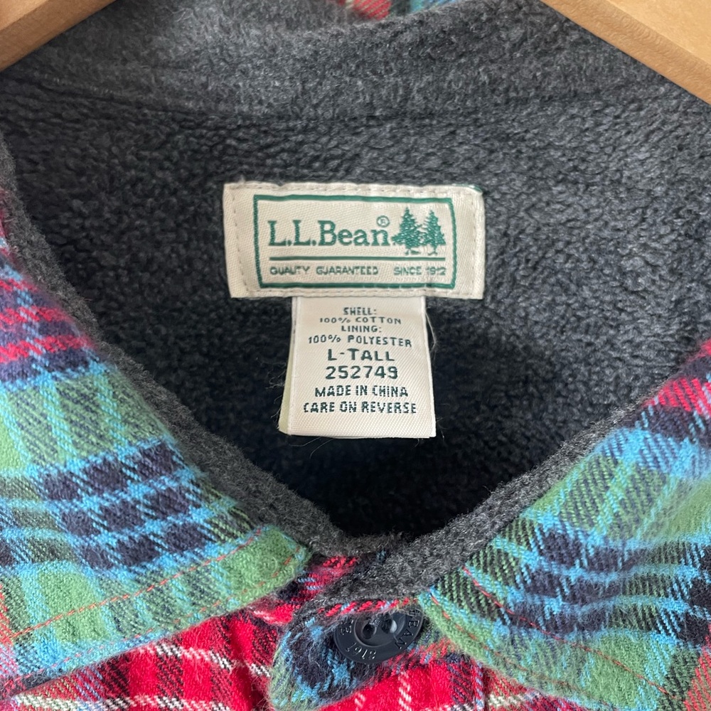 L.L. Bean Fleece-lined Flannel 0307 - Picture 2 of 3